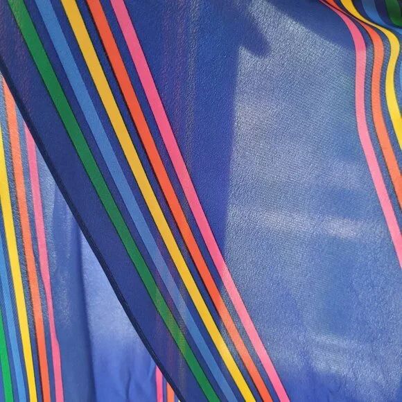 Vera Neumann Ribbon Scarf Retro Rainbow 60" Rectangle - Picture 6 of 6